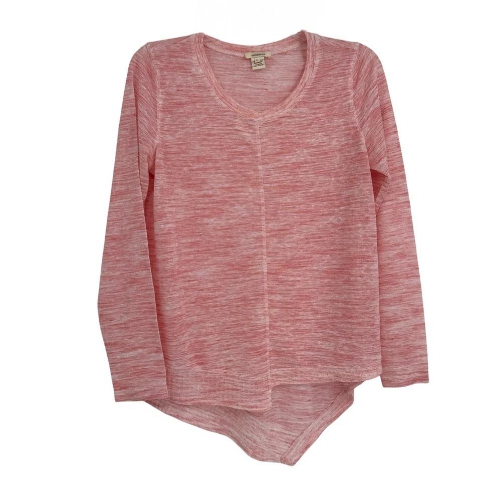 Sundance Sweater Womens Size L Beautiful Dreamer Pink Asymmetrical Hem Marled